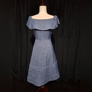 Elegant Blue Off-Shoulder Dress